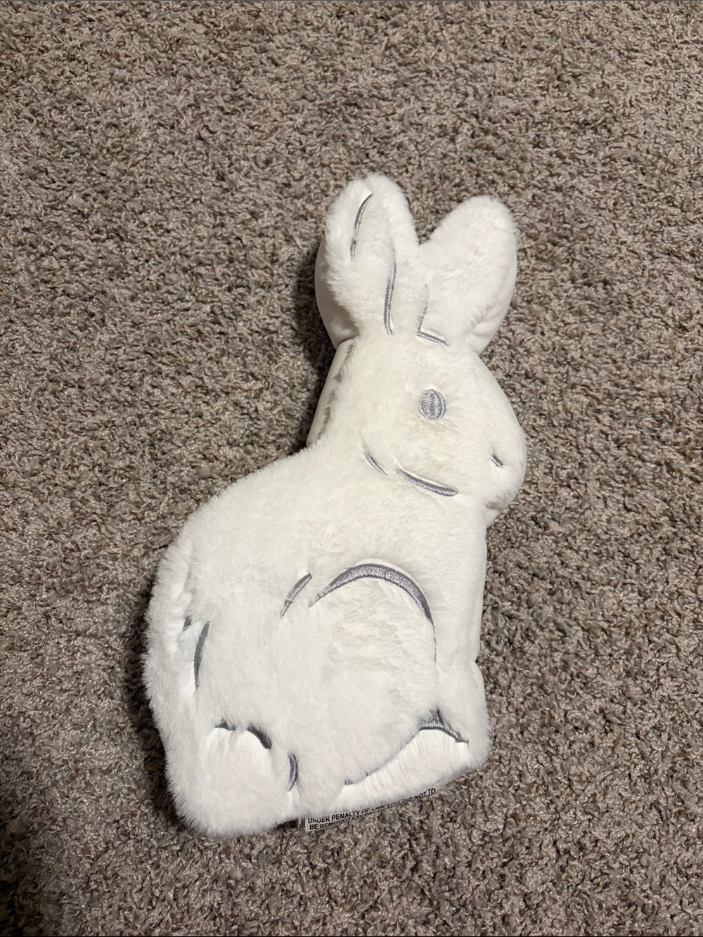 White Plush Bunny Pet Toy Bed Pillow